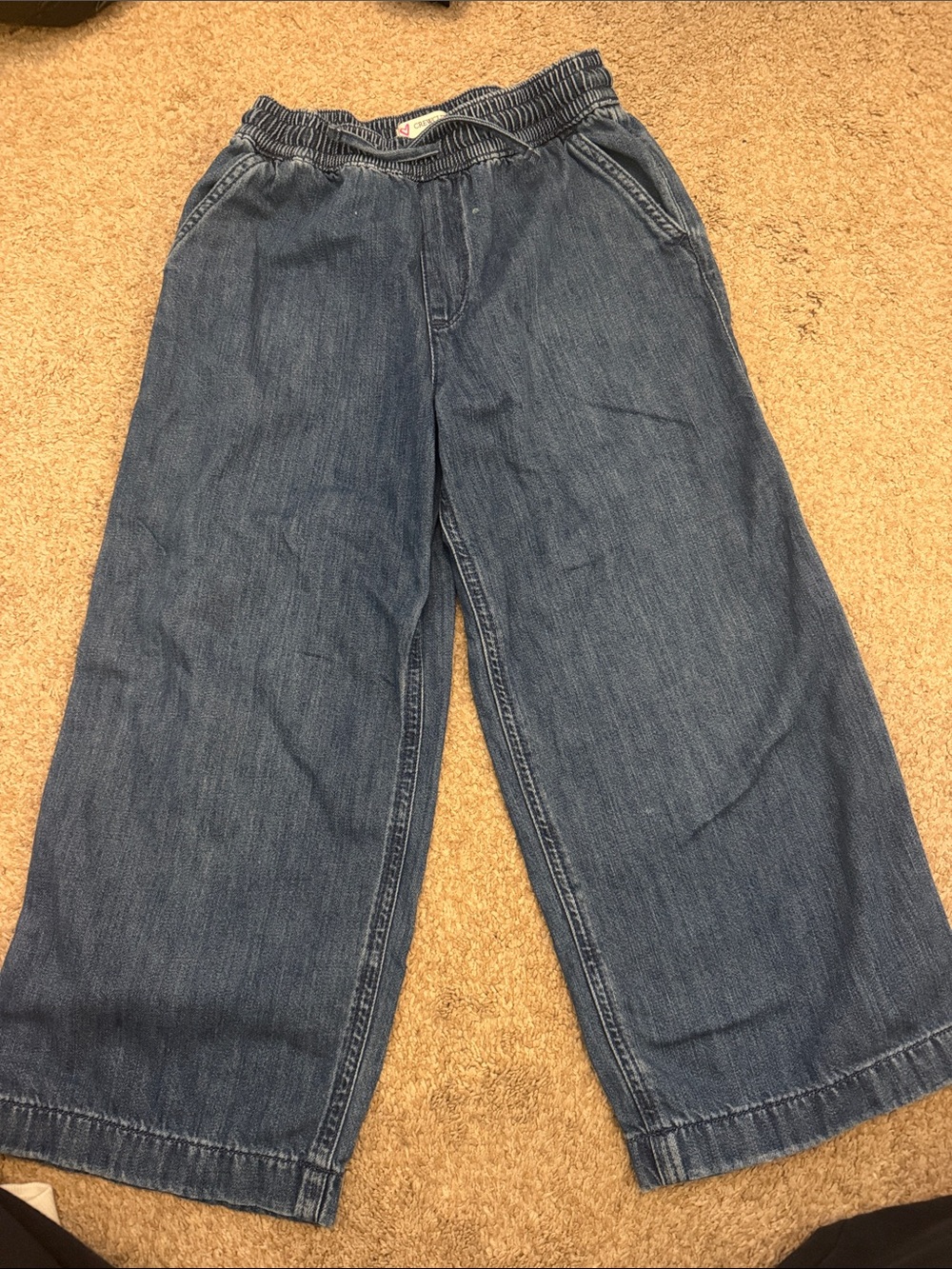 Crewcuts Relaxed Wide-Leg Jeans in Denim Blue